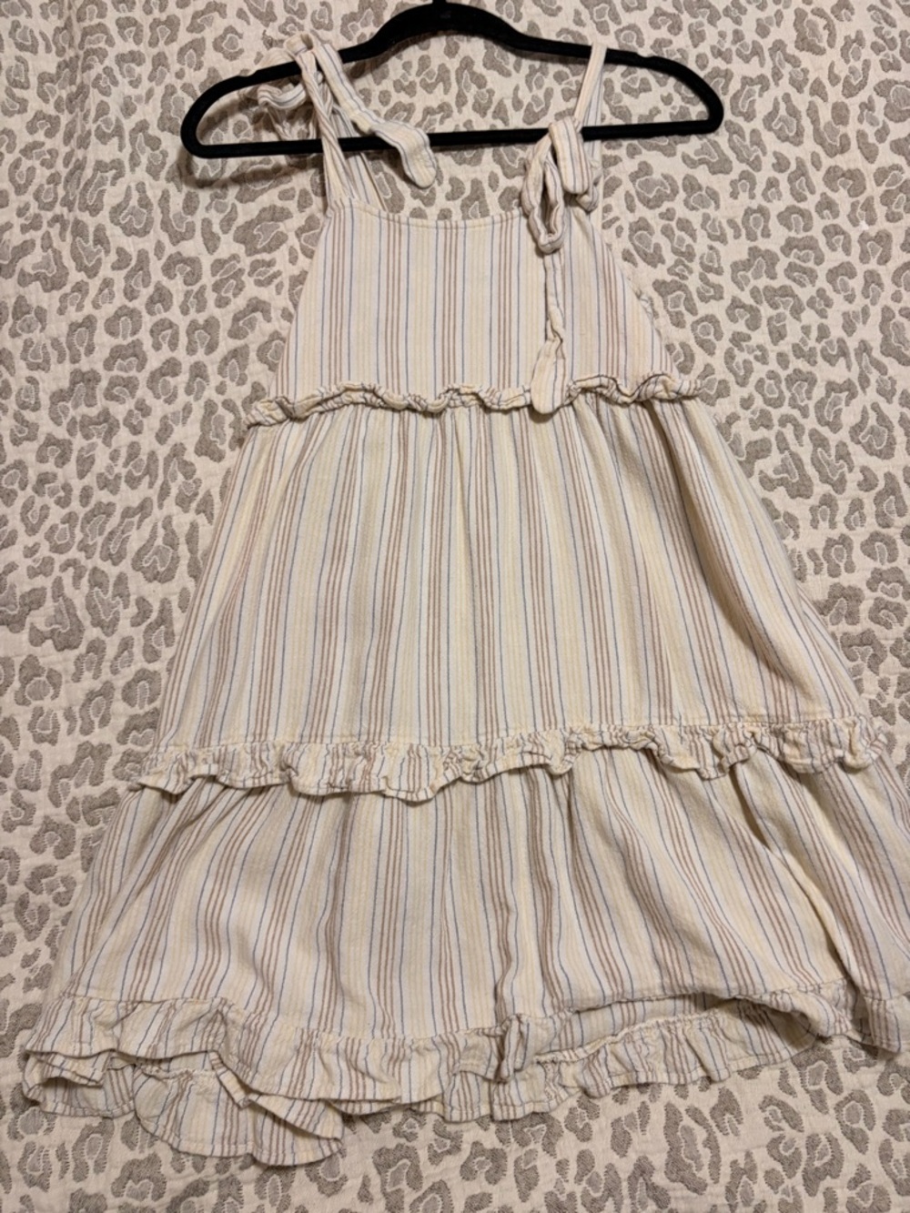 Rylee + Cru Cream Sundress with Blue and Yellow Stripes